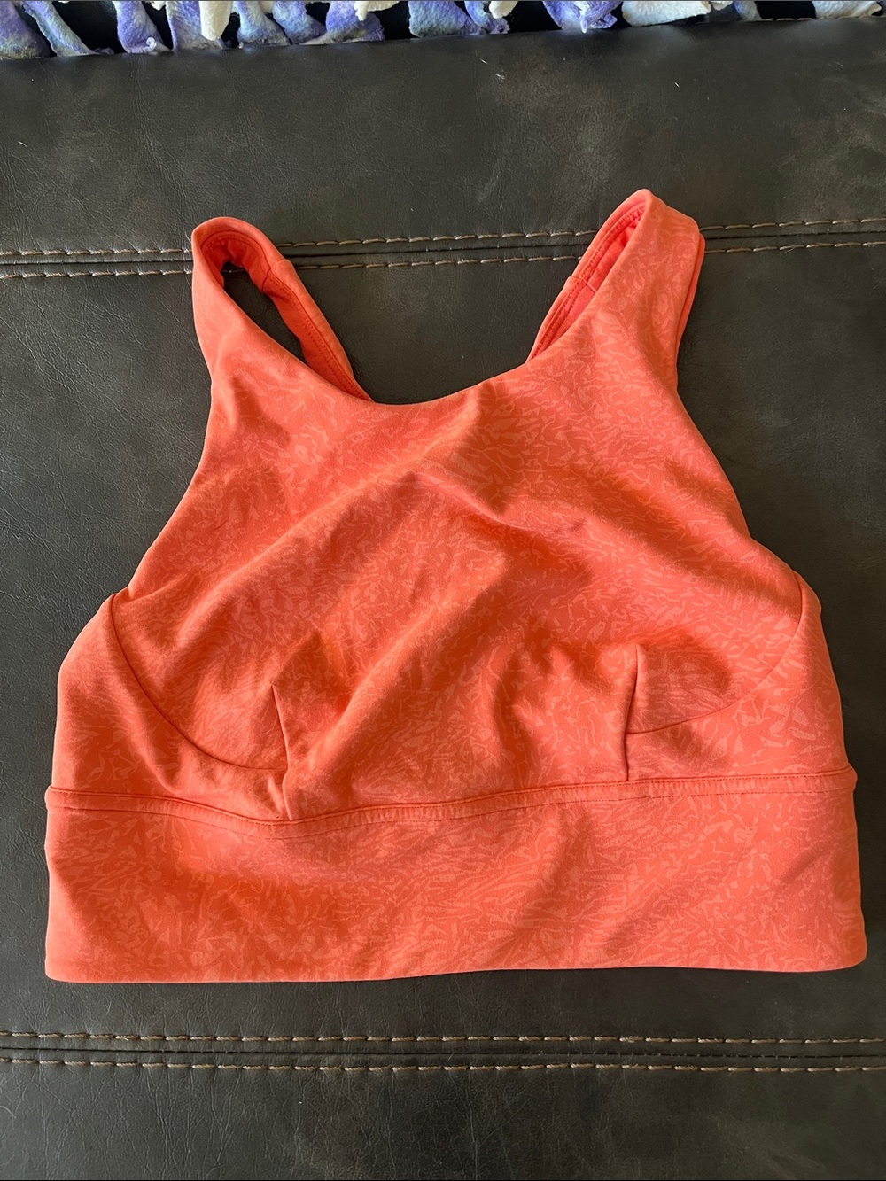 lululemon athletica Coral-Red High Neck Sports Bra